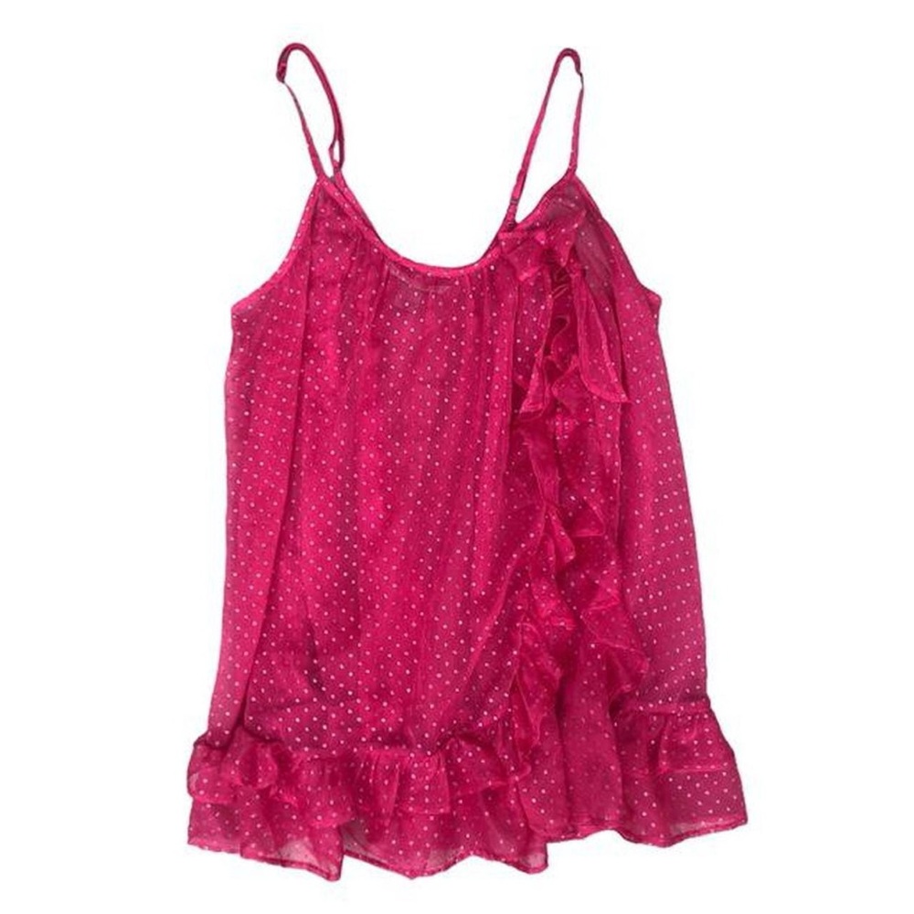 Victorias Secret Ruffled Spaghetti Strap Polka Dotted Cami